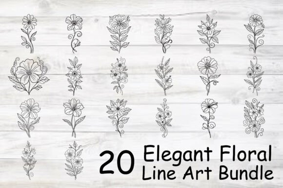 Elegant Floral Line Art Bundle: A Strategic Asset for Modern Creative Branding