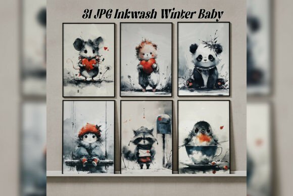 Embracing the Quiet Magic of Inkwash Winter Baby Animals in Design