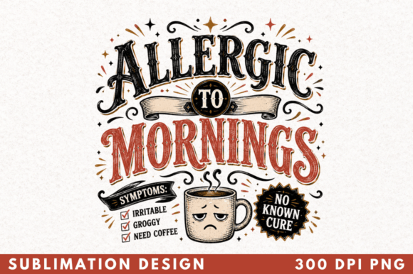 Integrating the Allergic to Mornings PNG Design into Your Creative Workflow