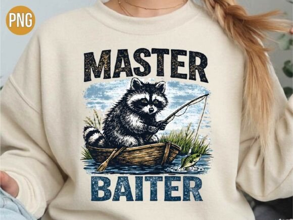 Master Baiter Funny Raccoon Fishing PNG: A Practical Asset for Creative Projects