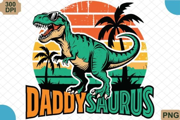 Retro Daddysaurus PNG Guide