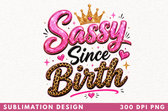 Strategic Branding with the Sassy Since Birth T-shirt PNG Design