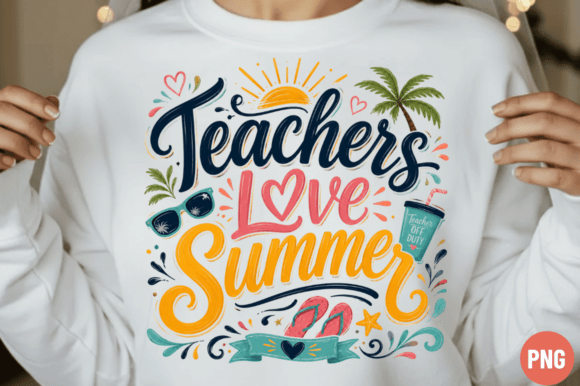 Teachers Love Summer PNG: Sublimation Design