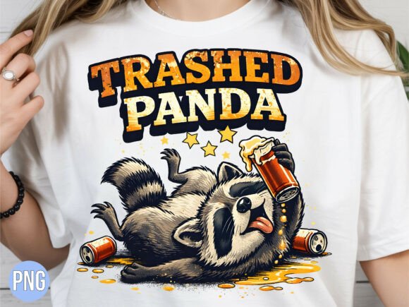 Trashed Panda Raccoon PNG: Creative Design Asset