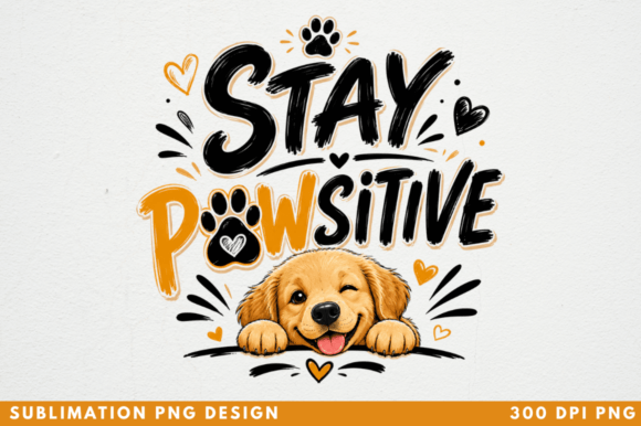 Unleash Creativity with the Stay Pawsitive PNG T-Shirt Design
