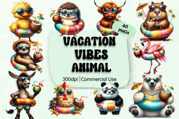 Unlocking Summer Creativity with the Vacation Vibes Animal Clipart Bundle