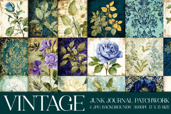 Vintage Junk Journal Patchwork Papers S2: A Creative Resource for Digital and Print Crafts